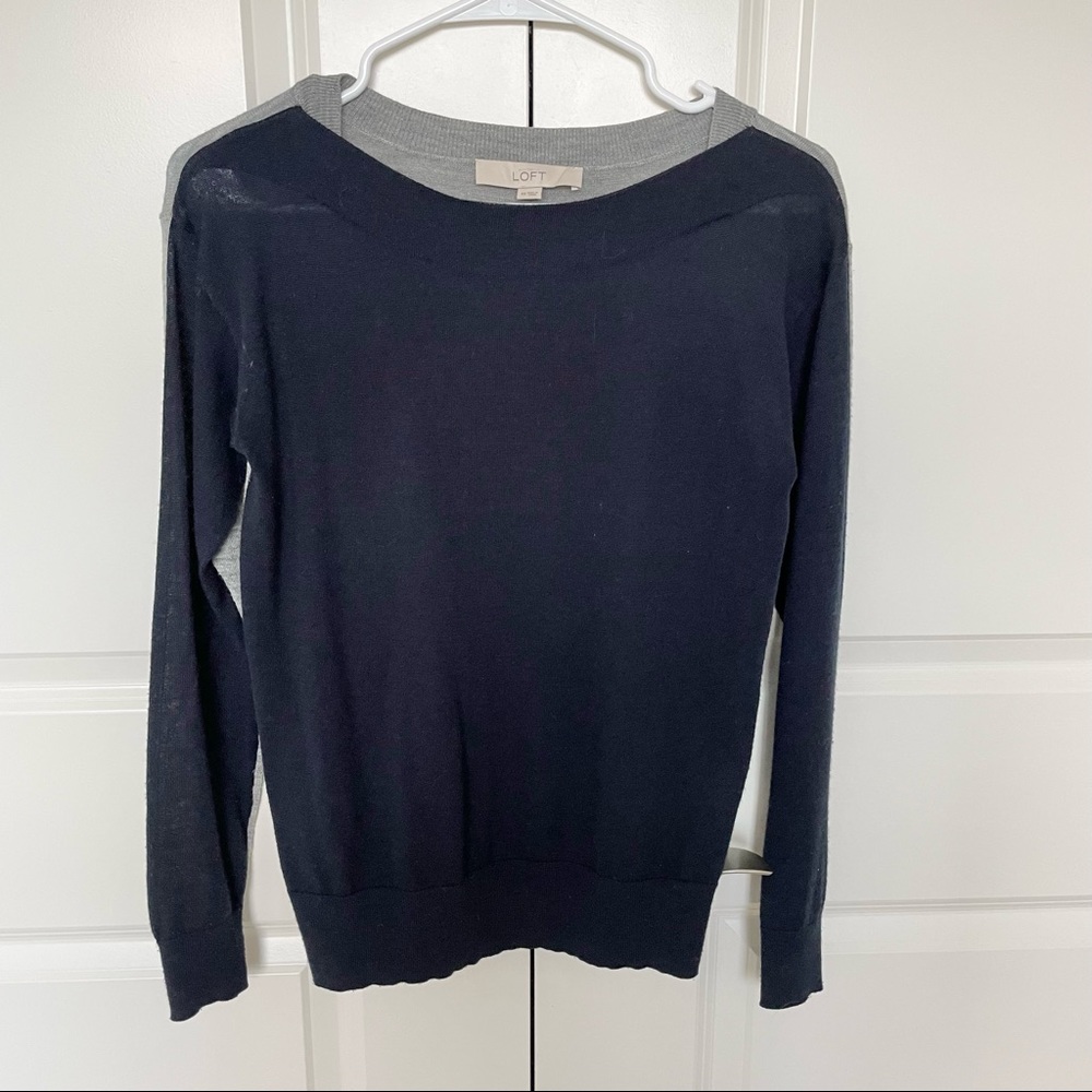 LOFT Sweater Color Block Wool